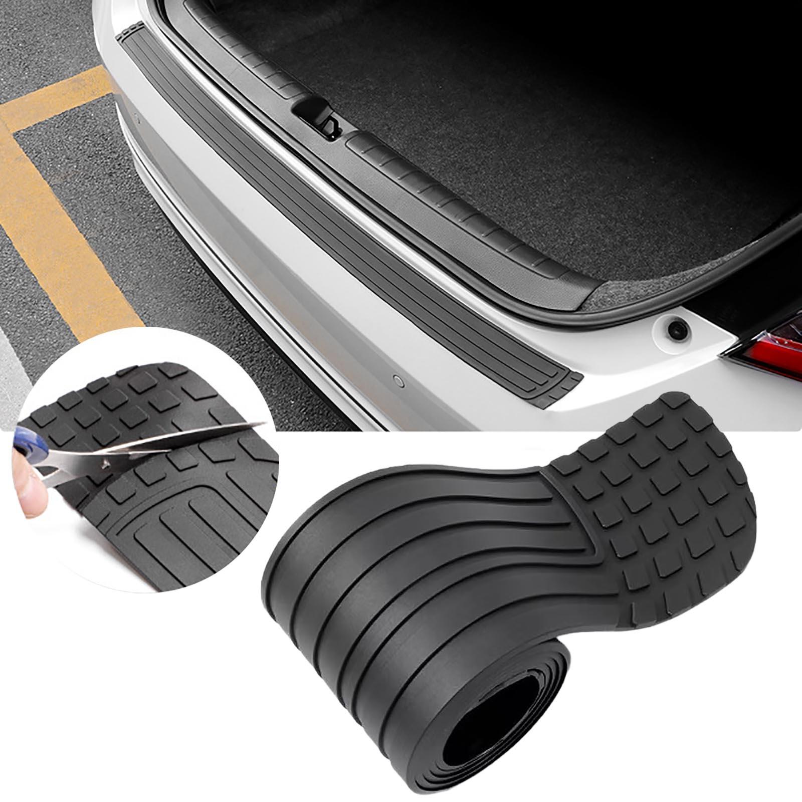 Car Rear Bumper Protector, 41 x 3.4 inch Trimmable, Anti-Scratch Rubber Rear Bumper Guard, Universal Non-Slip Trunk Exterior Accessories, Suitable for Most Cars SUV、 Truck(Pure Black)