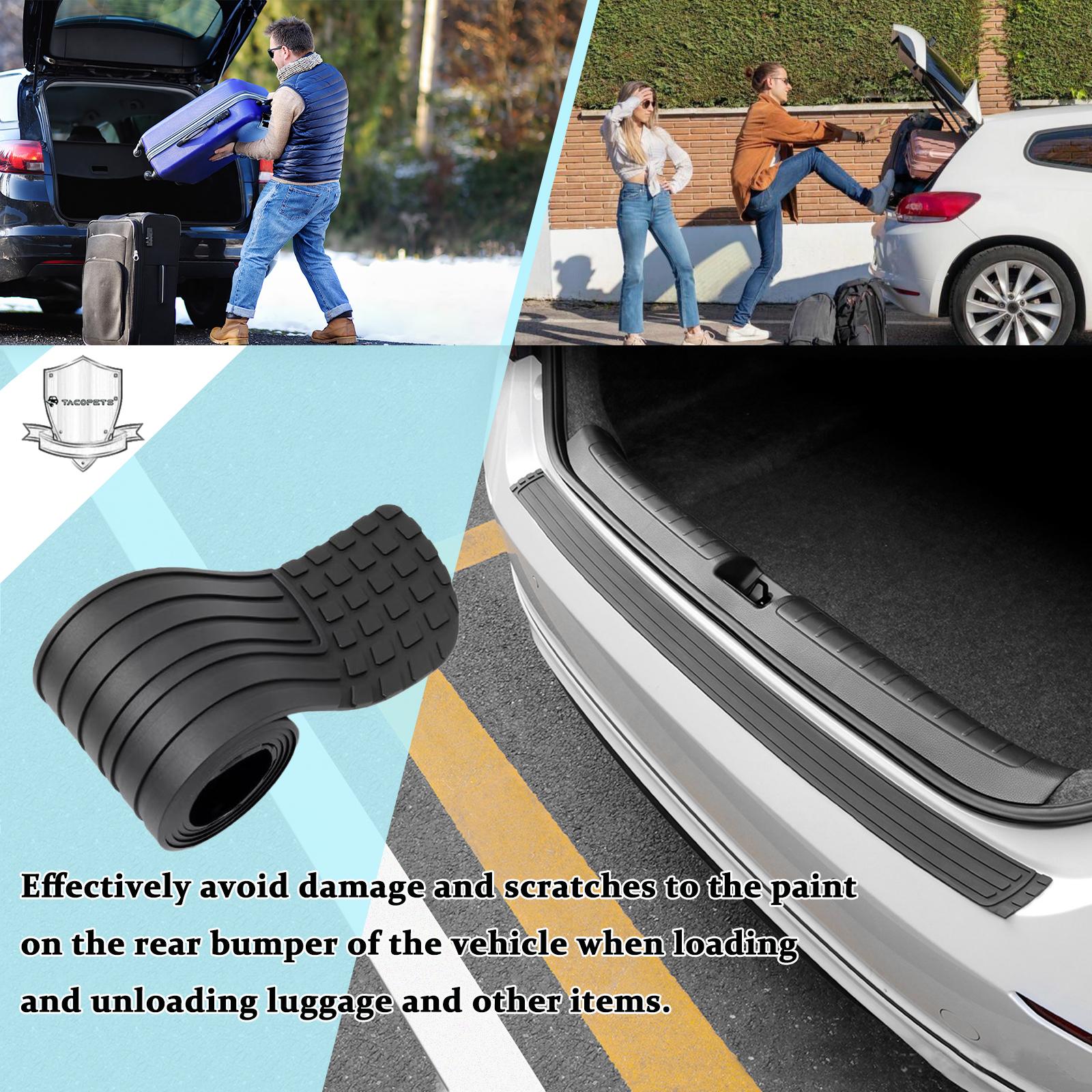 Car Rear Bumper Protector, 41 x 3.4 inch Trimmable, Anti-Scratch Rubber Rear Bumper Guard, Universal Non-Slip Trunk Exterior Accessories, Suitable for Most Cars SUV、 Truck(Pure Black)